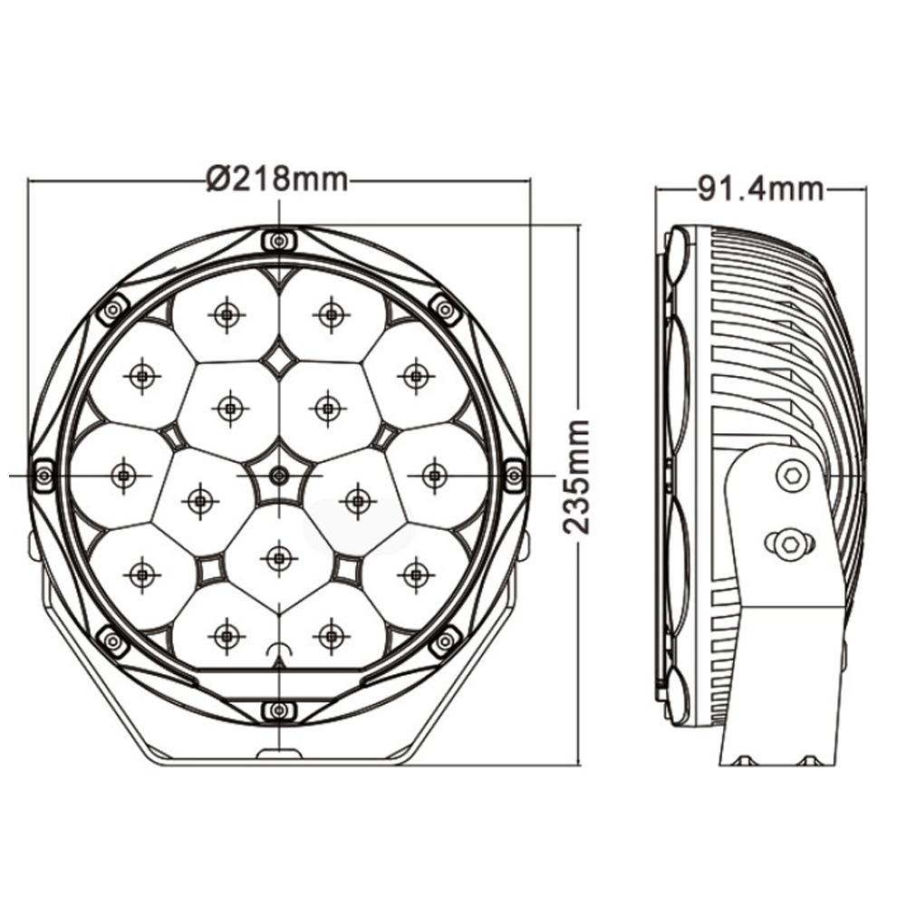 LED Collection - Driving Light HM-19015-D size