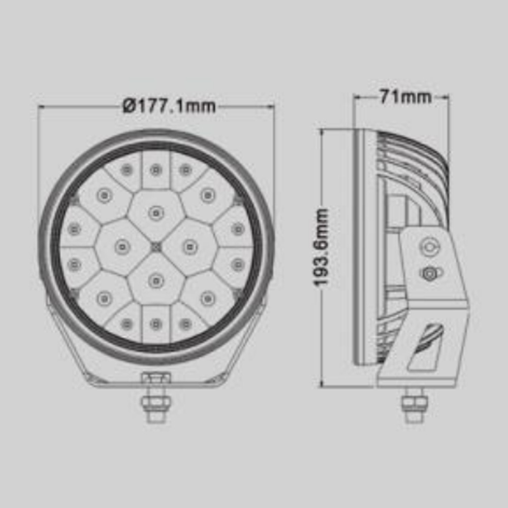 LED Collection - Driving Light HM-2009 size