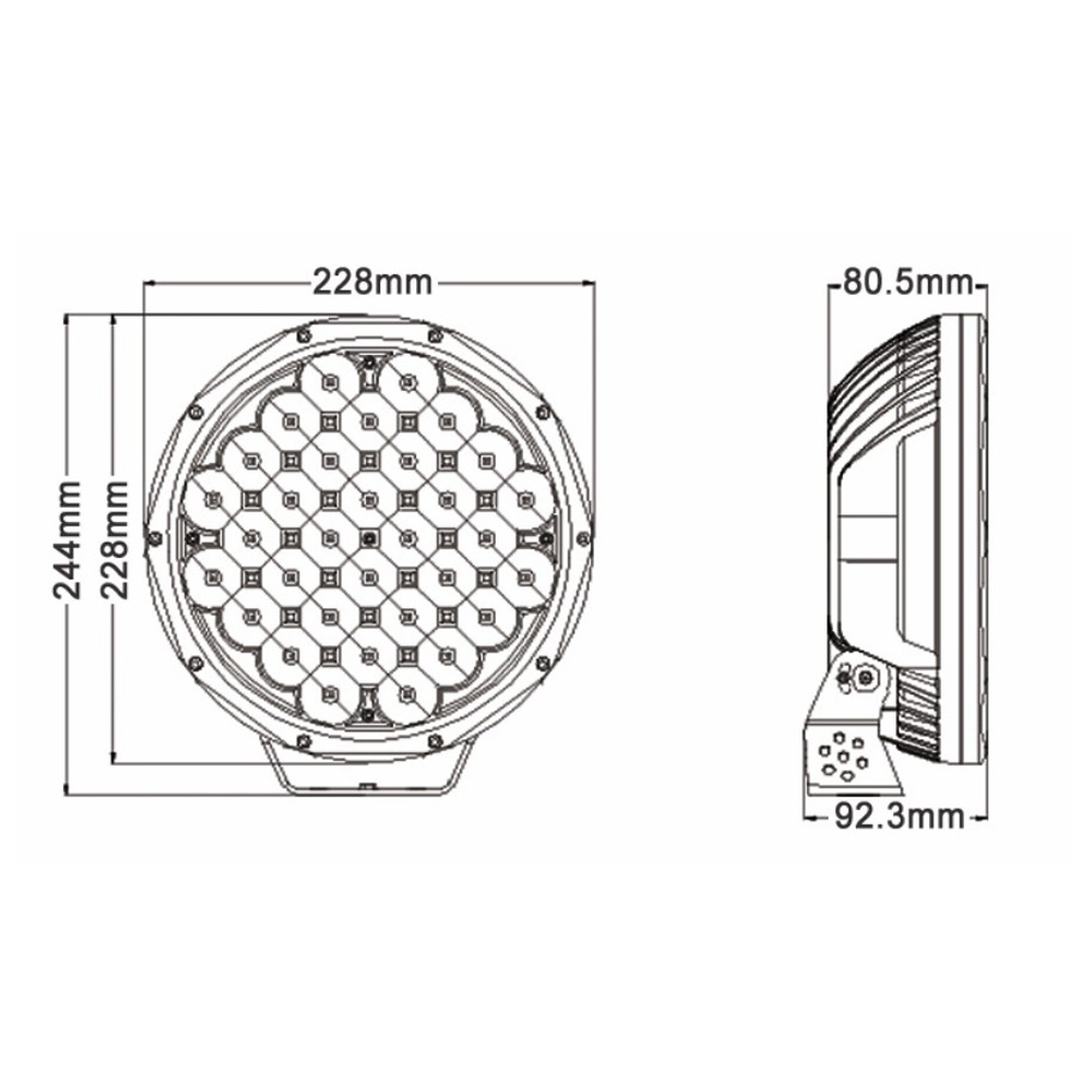 LED Collection - Driving Light HM-F032 size