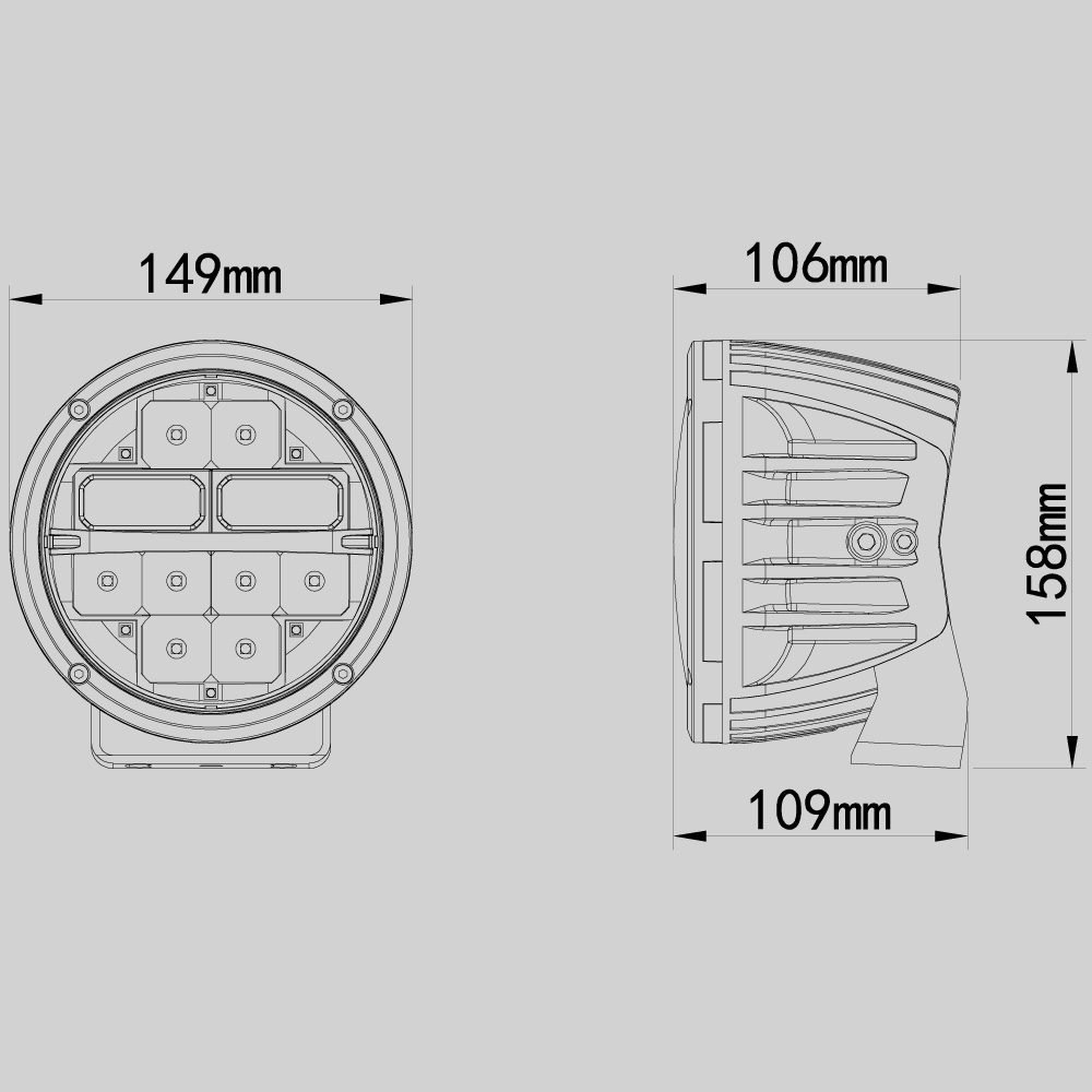 LED Collection -OSRAM Driving Light HM-2139B size