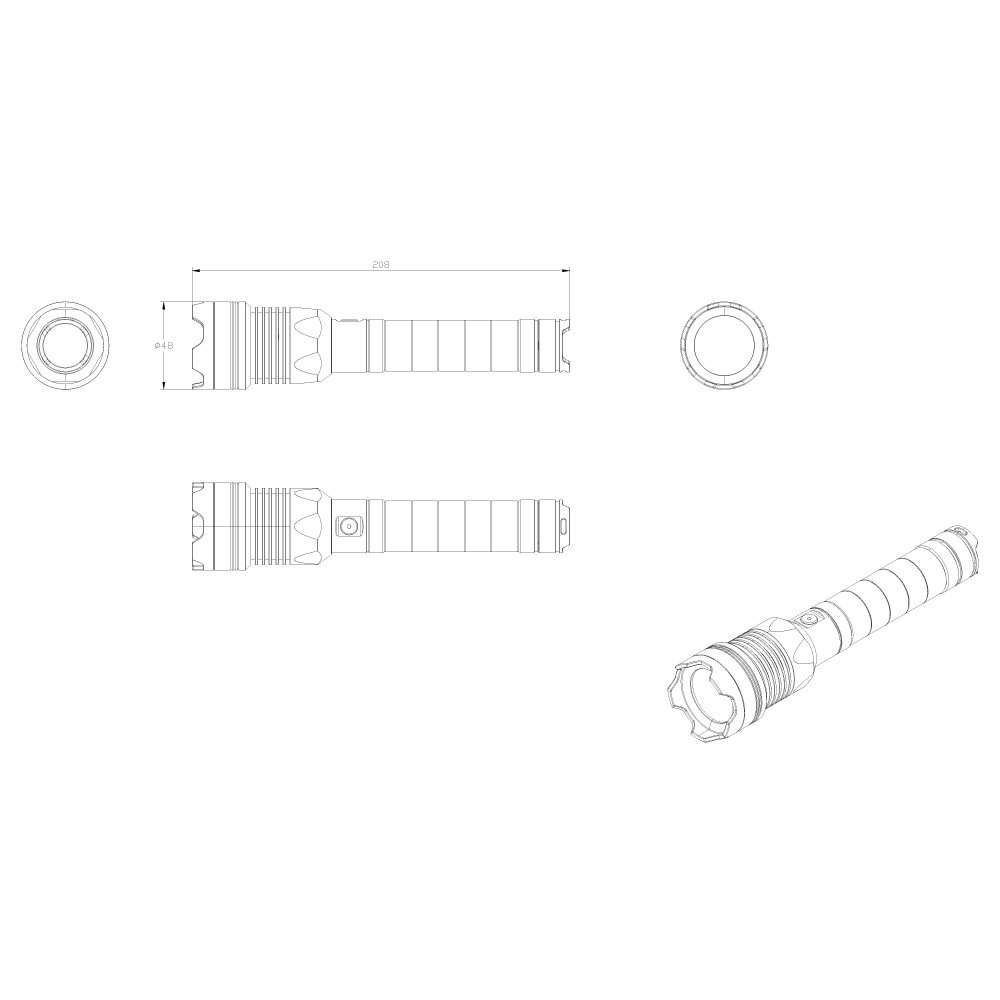 Laser Collection -Flash Hunting Light HM-2129X size