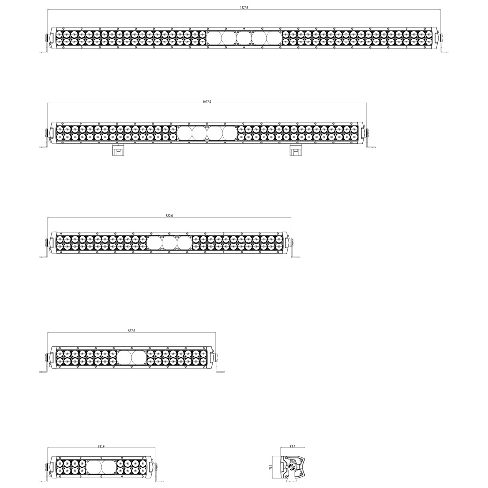 LED Collection - OSRAM LED Light Bar HM-2119 size